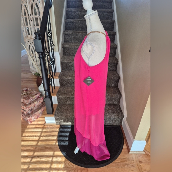 NWT Kate and Lily Hot Pink Long Necklace Dress - Picture 5 of 8